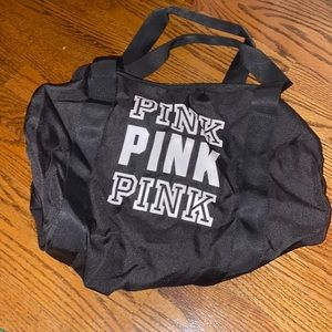 PINK (black) duffle bag